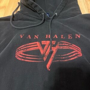 Vintage Van Halen Hoodie Pullover Faded Distressed Medium Y2K